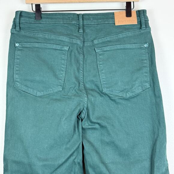 Judy Blue Jeans Womens 15/32 Teal High Rise Wide Leg Crop Tummy Control JB88806 - Picture 3 of 10